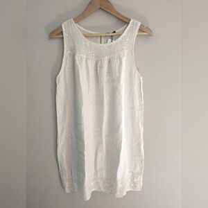 Lungo L'arno Linen Sequin Oatemeal Beige Sheath Dress Size S